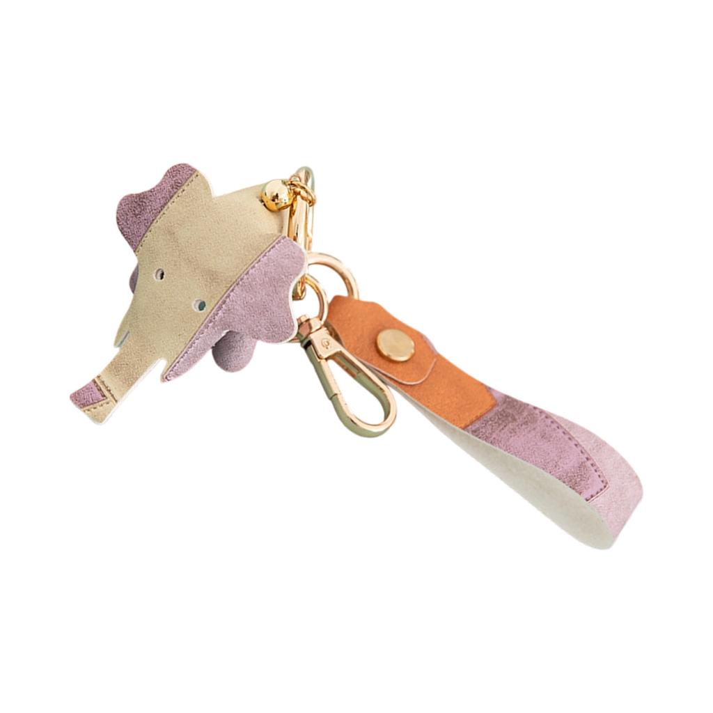 Cute Elephant Keychain Soft PU Leather Key Accessory for Bags Keys Gift Fashionable Animal Design Decorative Charm