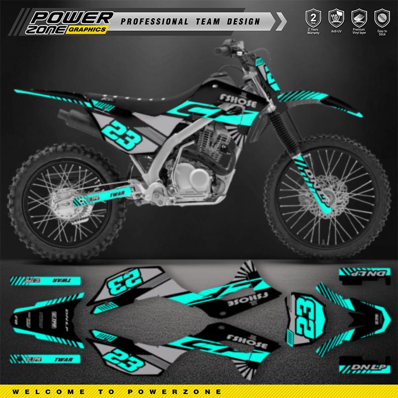 PowerZone Custom Graphics Backgrounds Decals Motorcycle Stickers Kit For HONDA CRF125F 2019 2020 2021 125cc Number Name 06