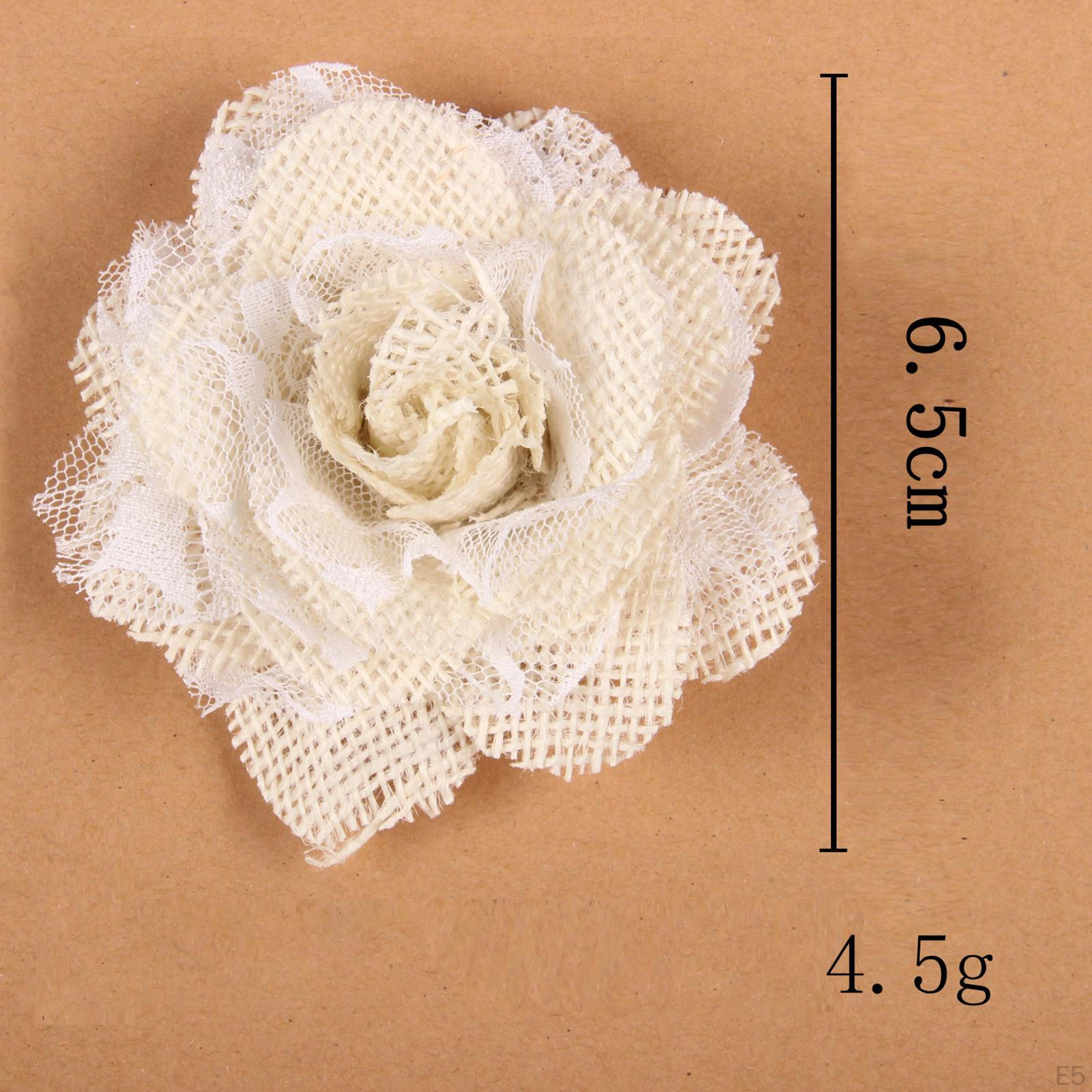 Мешковина цветок ремесло голова ручной работы свадебный декор DIY для планировщика 6.5cm — фото 6