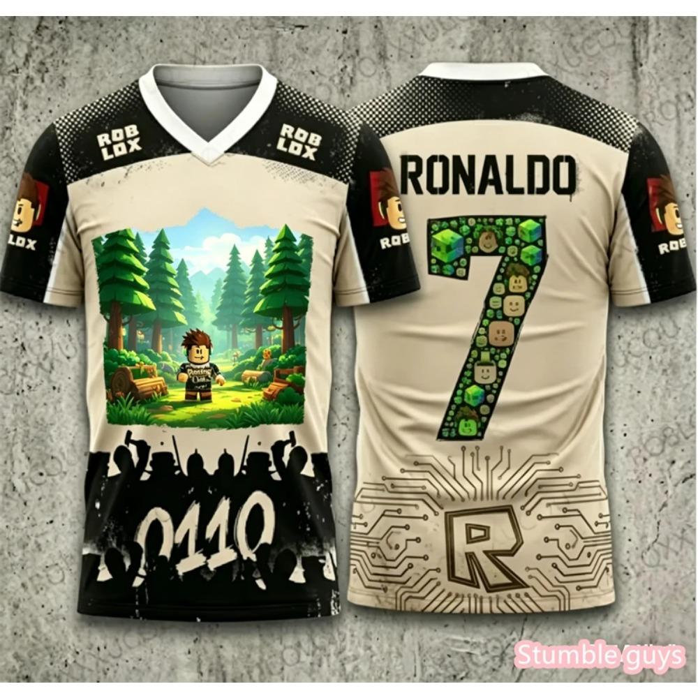 Cute Roblox Game Tee Tops For Boys Summer Casual Kids Girls Short Sleeve T-Shirt Anime Fashion Print Breathable Kids Wear