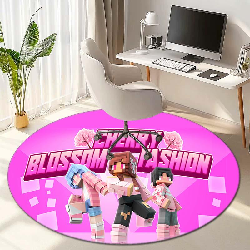Sandbox Electronic Xbox Games Minecraft Circular Carpet Household Goods Decoration Anti Slip Home Table and Chair Mat Aisle Door Mat Carpet D12