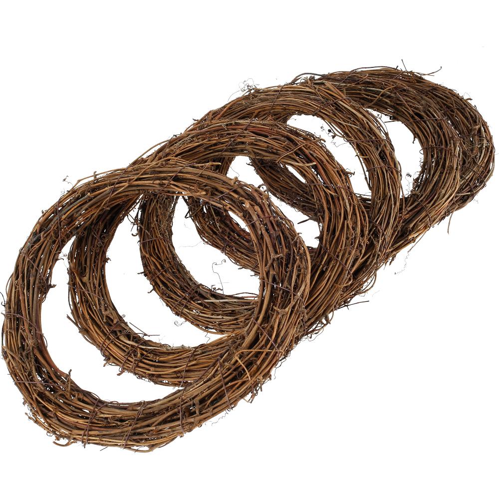 Natural Wreath 25/30cm Retro Christmas Rattan Wreath Rings for Wall Decor Rattan DIY Door Hanger for Home Wedding Fall Decor