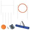Agility Set, 5-Piece, incl. Jump Hurdle, Jump Ring, Frisbee, Height-Adjustable, with Carrying Bag