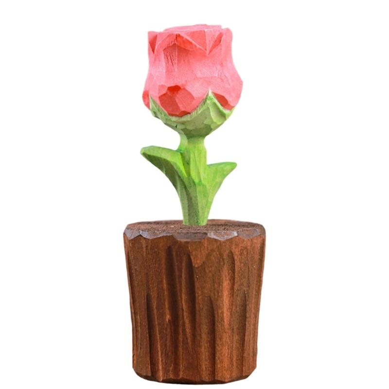 

Вечно Любовь Символ Ремесленное Изделие Деревянная Роза Цветок Миниатюрная Фигурка Украшение Уникальный Подарок для Жены Подруги
