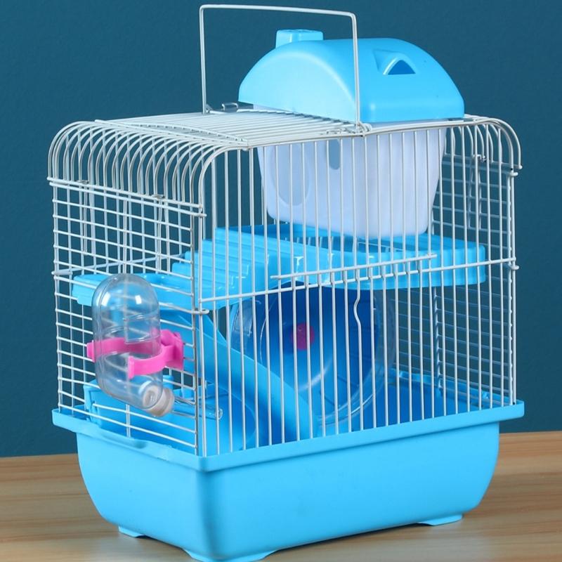 Pet Small Animal Hamster Villa Cage Clear DIY Toy Rabbits Villa Platform with Water Bottle Rodents Toy Cage Mount