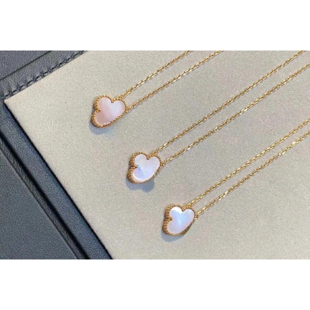 V Gold Four-leaf Clover Plated 18K Gold Necklace with Jewelry Women's High Version White Fritillary Rose Gold Pendant Light Luxury Niche