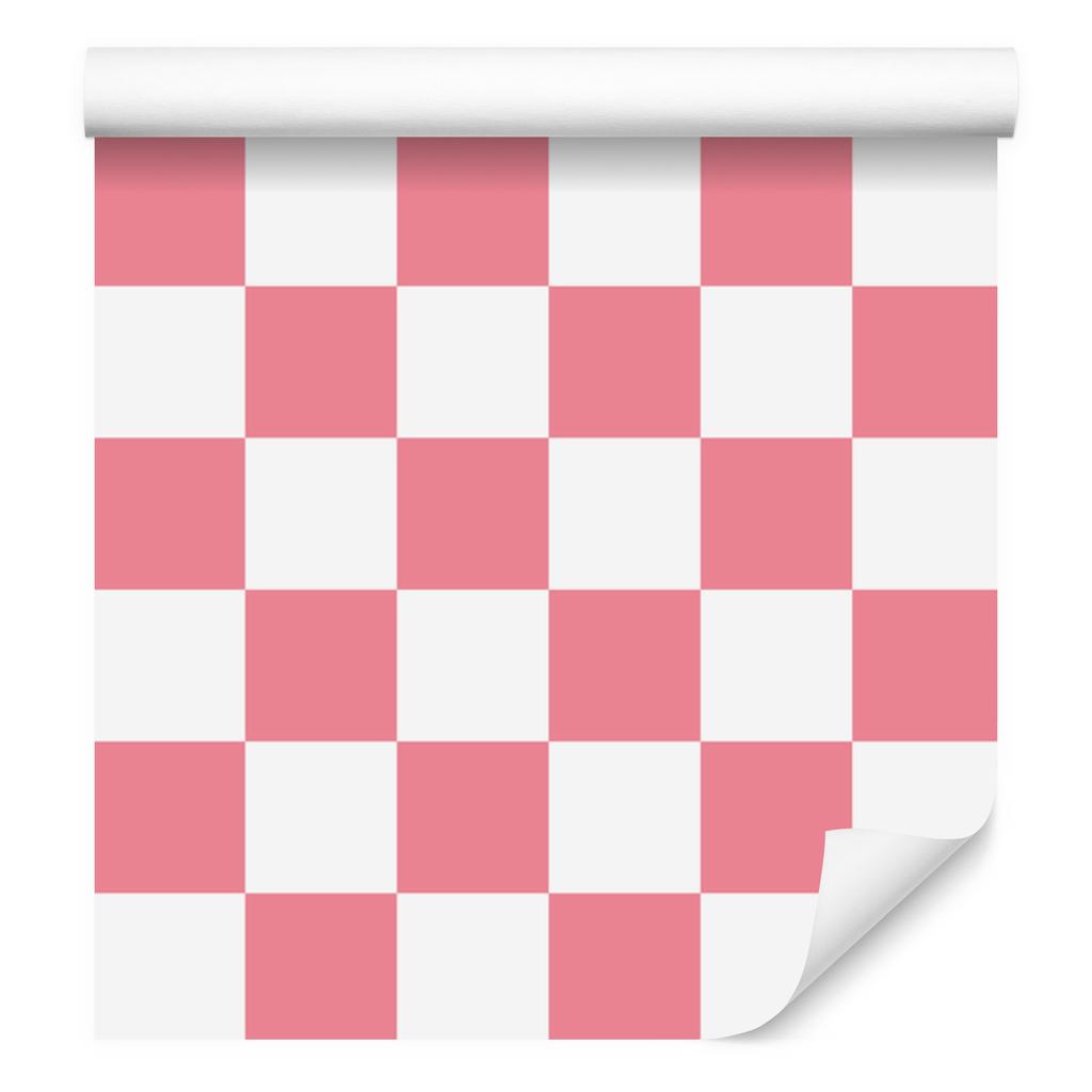 Checkerboard wallpaper coral and white, coral background 50x1000