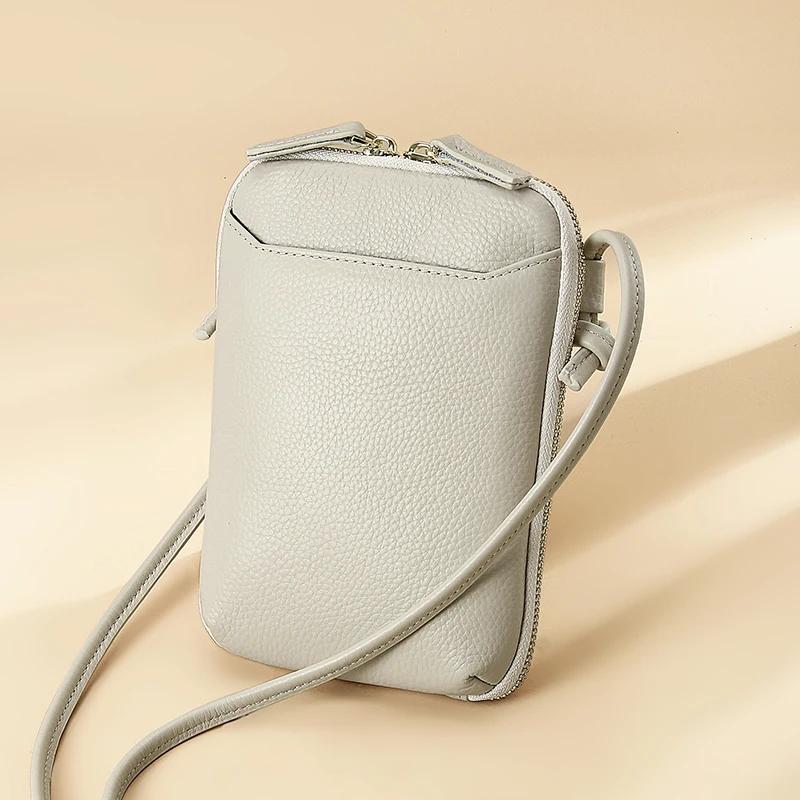 

Brand Mini Shoulder Bags for Women s Genuine Leather Zipper Crossbody Handbag Fashion Phone Purse Ladies Small Bag with Keyring