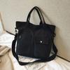 Fashion Canvas Bags Students Handbag Shoulder Bag Large Capacity Solid Color Totes Shopper Bag Casual Female Cross Body Bag