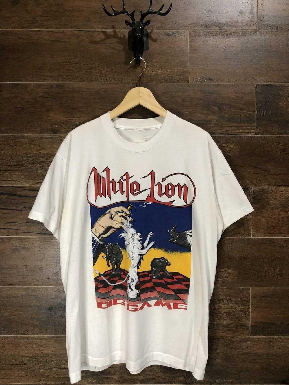 White Lion Big Game Tour White Tee Unisex T-Shirt Full Size S To 5XL BL841 M