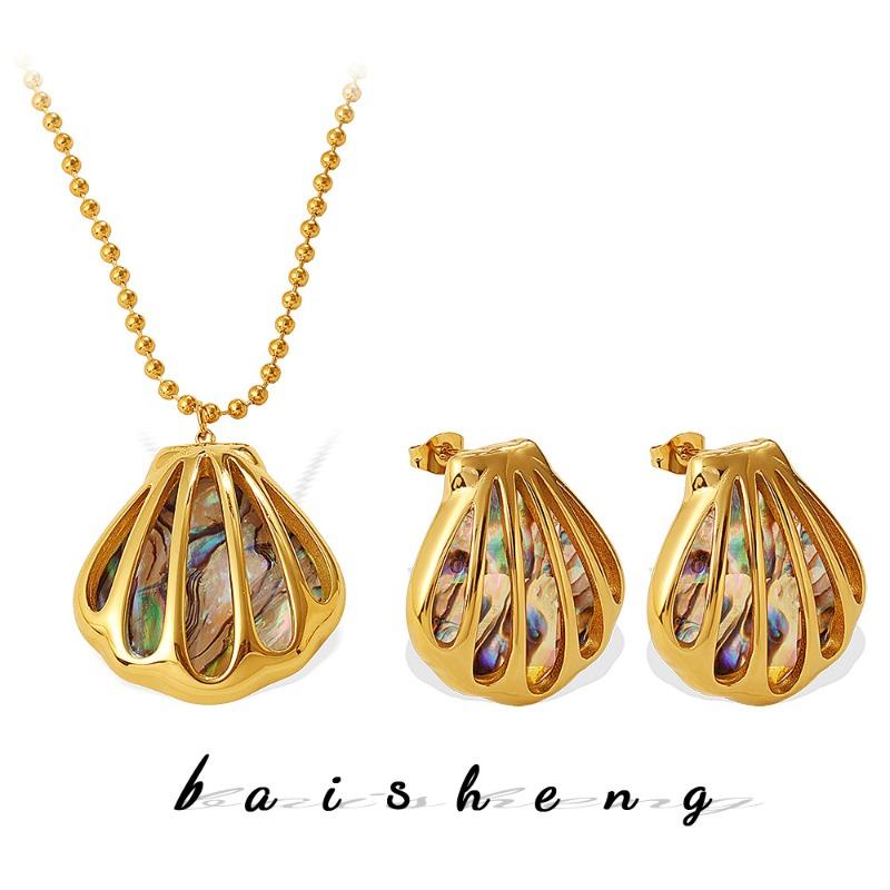 Meier European and American Ocean-inspired Shell Necklace and Earring Set - High-quality, Versatile Jewelry for Everyone