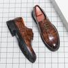 New Men Casual Shoes Formal Dress Brock Mens Oxford Casual Shoes Retro Leather Men British Style Gentleman Shoe Social Shoe Male