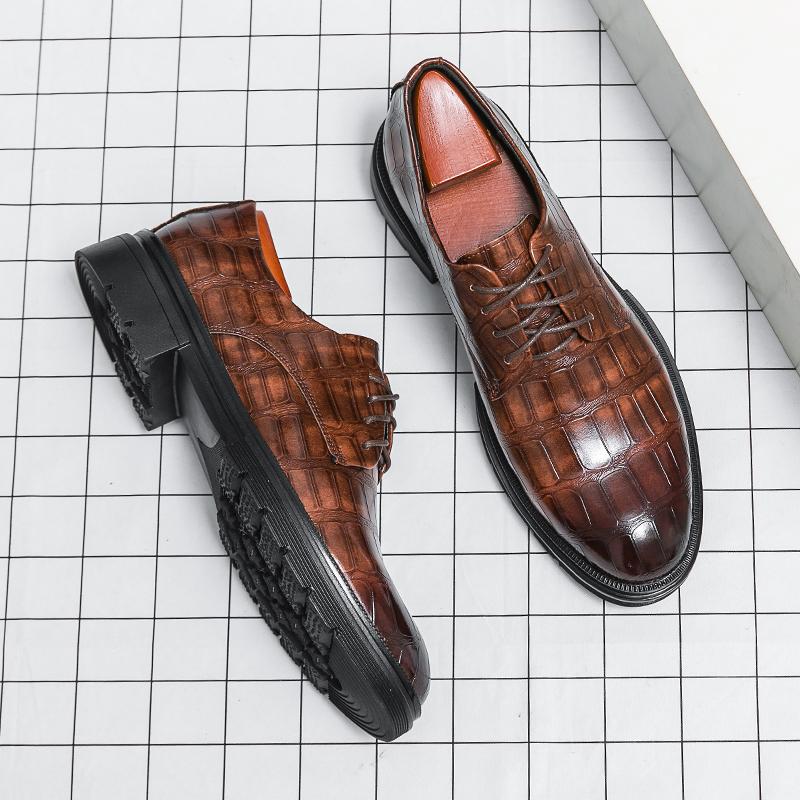 New Men Casual Shoes Formal Dress Brock Mens Oxford Casual Shoes Retro Leather Men British Style Gentleman Shoe Social Shoe Male