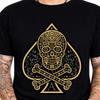 Ace Of Spades Sugar Skull Crossbones Poker Gambling Gothic Top Graphic T-Shirt.