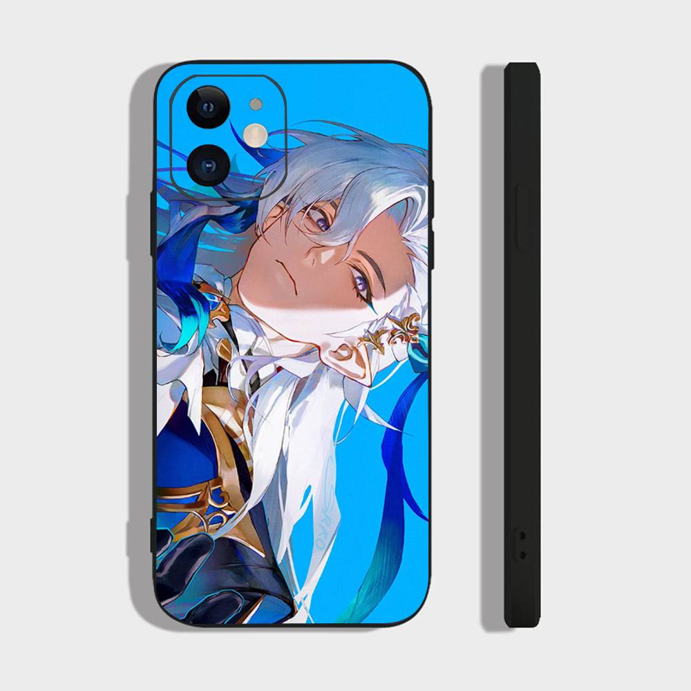 Genshin Impact Neuvillette Phone Case For IPhone 17 Air 16 15 14 13 Pro Max 11 12 Black Silicone Cover
