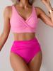 Plunging Backless Beach Vacation Swimsuit Sexy Bikini Women Split Swimsuit High Waist Swimsuit Suit Fine Stitching In A Variety of Colors Beachwear