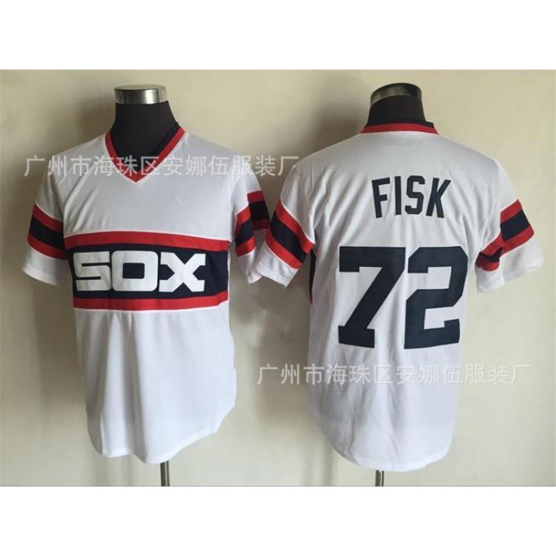 Maglia da Baseball Vintage Unisex Chicago White Sox Ricamata Retro Top Sportivo Traspirante