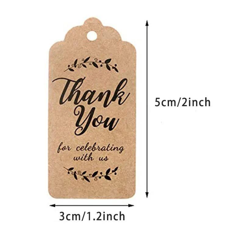 Thank You Hang Tag DIY Handmade Thank You Hang Tag Holiday Gift Hanging Card Label Party Wedding Decoration 100 Pcs/pack