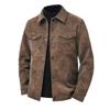 Giacca da uomo Yellowstone in pelle cerata retrò - Capo esterno casual americano con colletto tie-dye