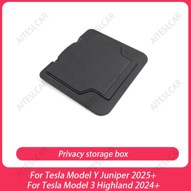 For Tesla Model 3/Y Juniper 2025+ Center Console Organizer Tray Armrest Cubby Drawer Flocking Model Y Storage Box Accessorie