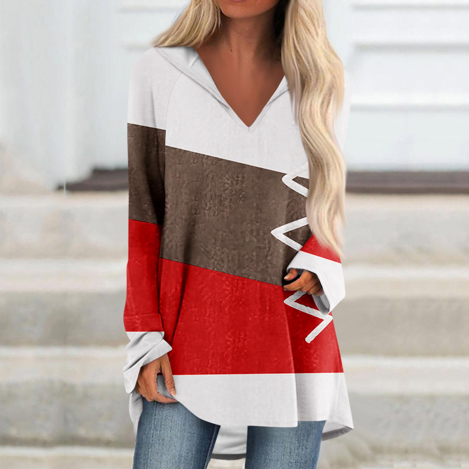 

Женские свободные топы с V-образным вырезом и капюшоном с длинными рукавами, повседневные топы, домашние пижамы для отдыха, топы S белый