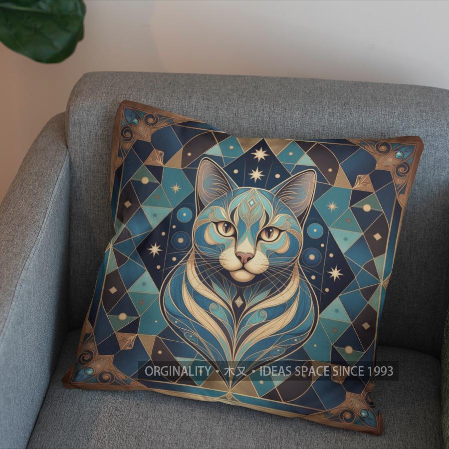 Colorful Cats Art Pattern Printed Pillow Covers Pattern Cushion Cover Suitable For Sofa Bedroom Car Pillow Cover