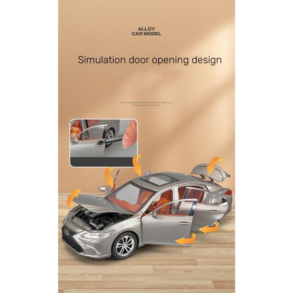1/24 Lexus ES300 Sedan Alloy Scale Car Model Diecast Metal Miniature Car Model Collection Children Birthday Toy Car Vehicle