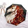 1 PC Automatic Folding Umbrella - Colorful Unicorn Pattern, Portable & Foldable Design with 8 Ribs, Christmas Birthday Gifts