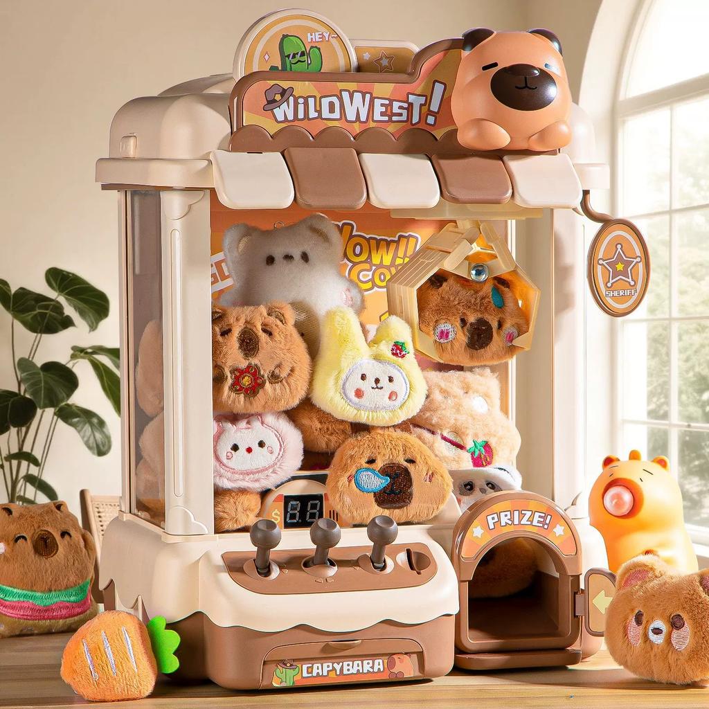 Macchina per Bambole Automatica Fai-da-te Non Tossica Gioco a Gettoni per Bambini Macchine a Gru con Pinza Mini Giocattoli da Afferrare Bambola Musicale per Regali di Natale