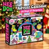 NeeDoh 3D PVC Fidget Puppe Adventskalender Weihnachtlicher Countdown-Kalender Überraschungsbox Stressabbau Spielzeug Jahresfeiertagsgeschenk