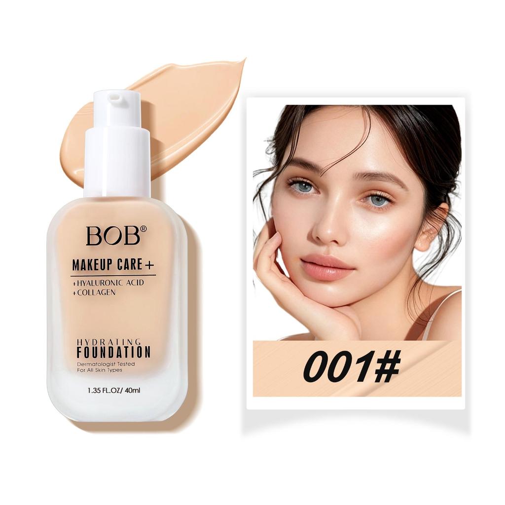 BOB Base de Maquillaje Líquida Hidratante Corrector Larga Duración que No se Transfiere Ni se Acumula Control de Grasa Base de Maquillaje Hidratante Mate Crema