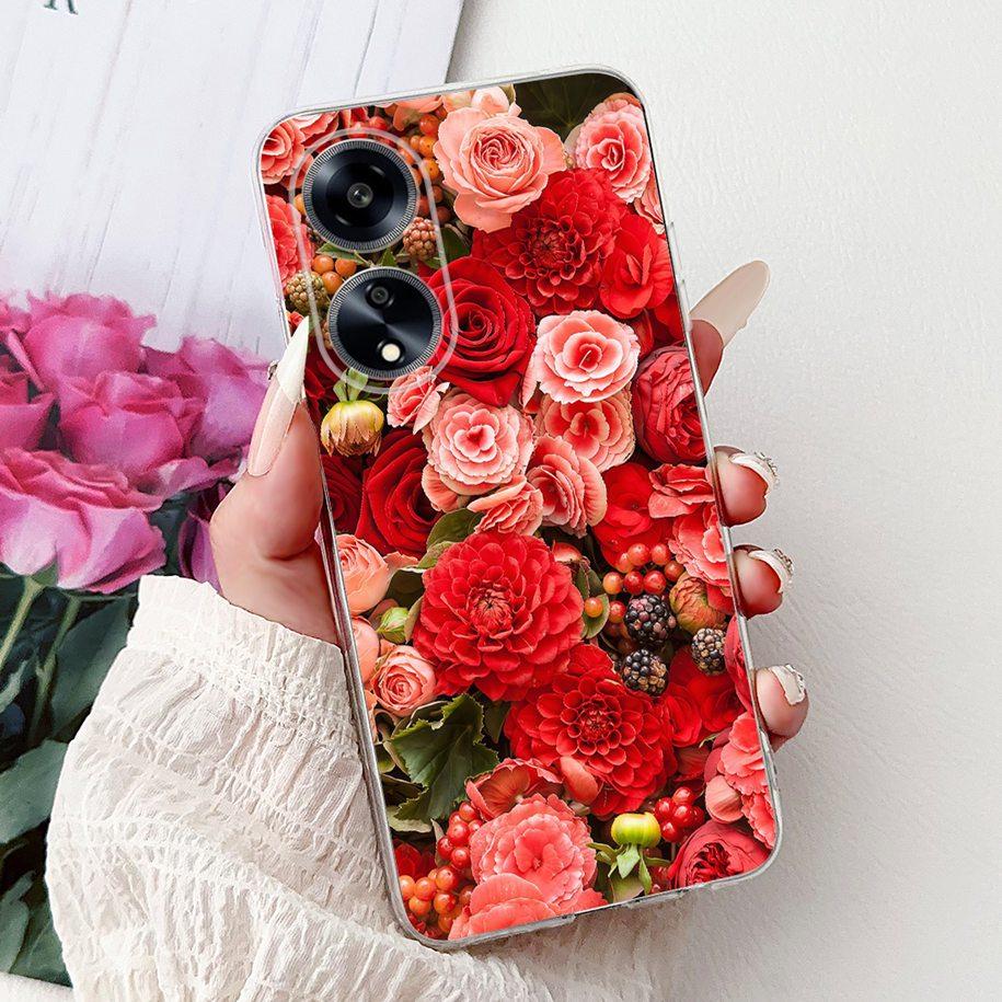 For OPPO F23 Case CPH2527 Cover Fashion Marble Flower Soft Slim Silicone Back Cover on OPPO A98 A1 5G CPH2529 OPPOF23 Phone Case