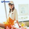 Fila Fusion QR Print Letter Round Neck Pullover Short Sleeve T-Shirt Unisex T-Shirt Antique-White T11U326102FIV