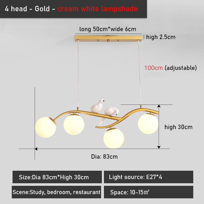 Nordic 12W Bird Chandelier E27 Three Color Dimming Dining Table Pendant Light Led Restaurant Decoration Indoor Lighting Fixtures