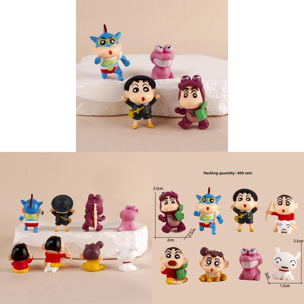 Crayon Shin Chan Character Miniature Figurine Set With Pvc For Desk Display And Collecting