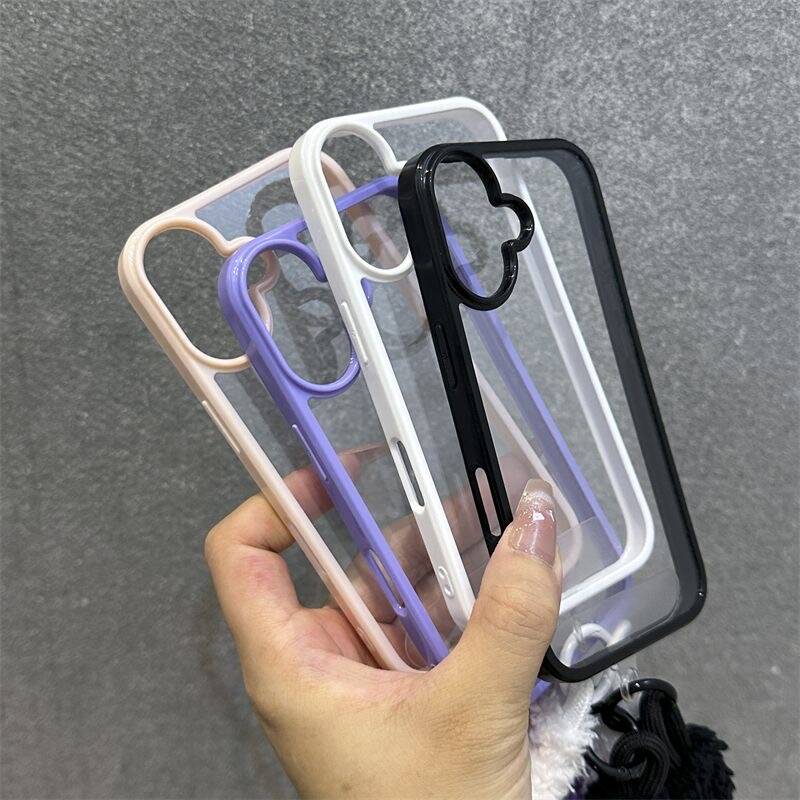 Luxury Candy Color Bumper Phone Case For 17 16 15 14 13 Mini 12 11 Pro Max XR XS X 7 8 Plus Transparent Shockproof Cover
