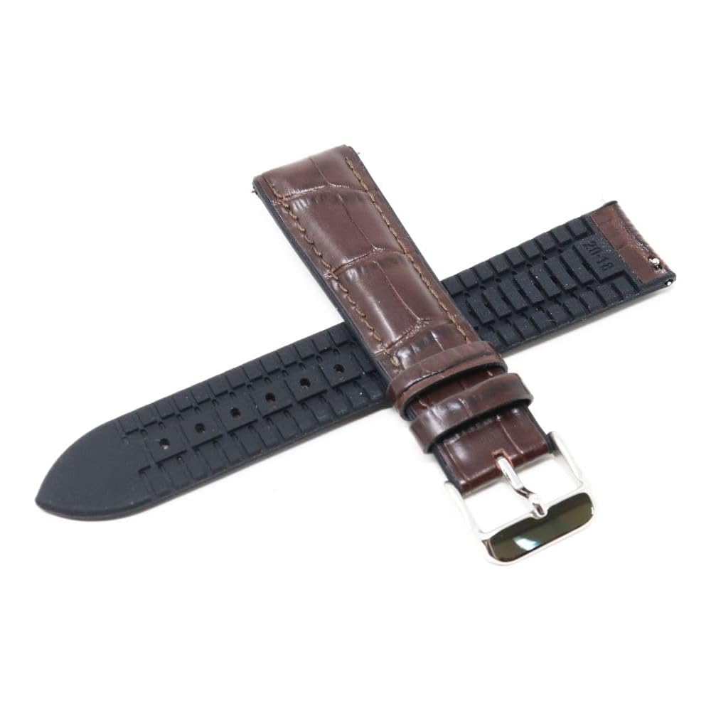Seiko RS02C20BN Натуральная кожа Резина Ремешок для часов 20 мм Коричневый ремешок