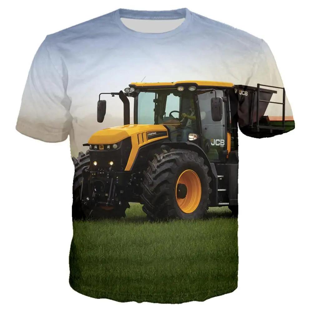 Cool 3d Print Tractor Fashion Graphic T-Shirt for Boys Perfect Summer Outdoor Active Fun Short Sleeve Tee Children's Clothing