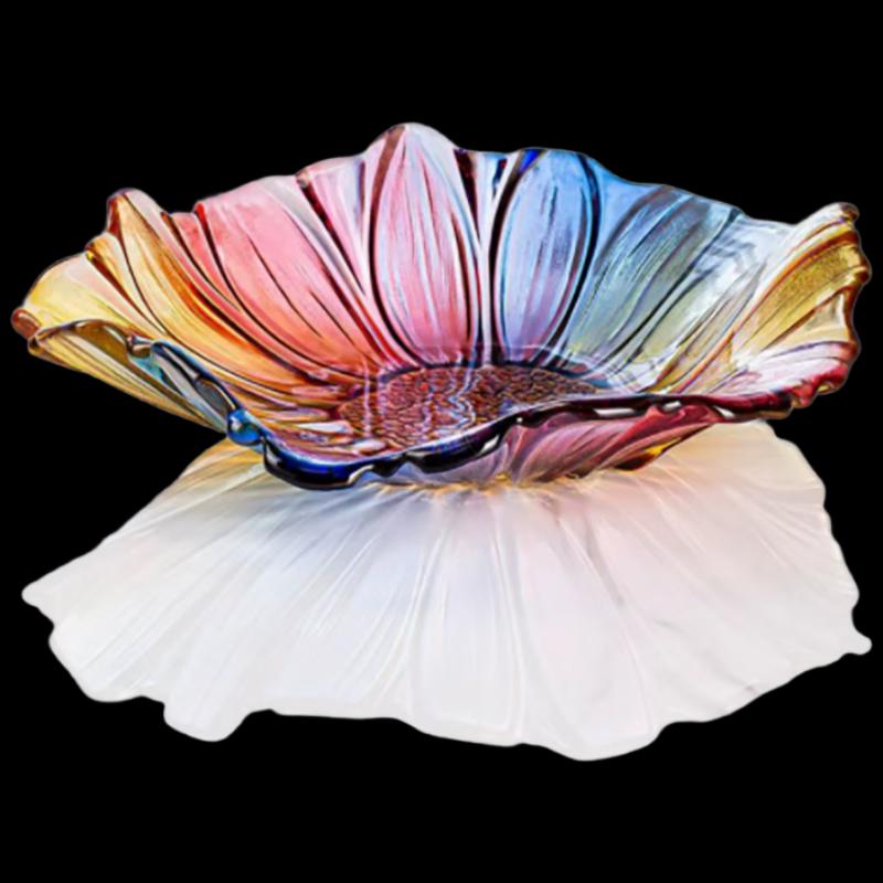Flavinmci Nordic Sapphire Blue Crystal Glass Fruit Bowl