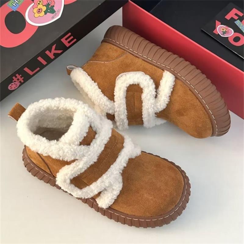 

Platform-soled fashion bread shoes versatile casual snow boots women s 2024 winter velvet thickened Velcro Mao Mao cotton shoes 40 хакі