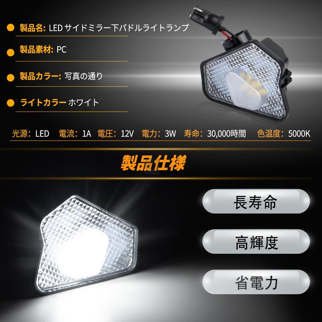 POPMOTORZ LED Courtesy Lights for and with Door Mirror LED Welcome Light High Brightness 9SMD Set of Clear Lens Mercedes-Benz W176, W246, W204, W212,