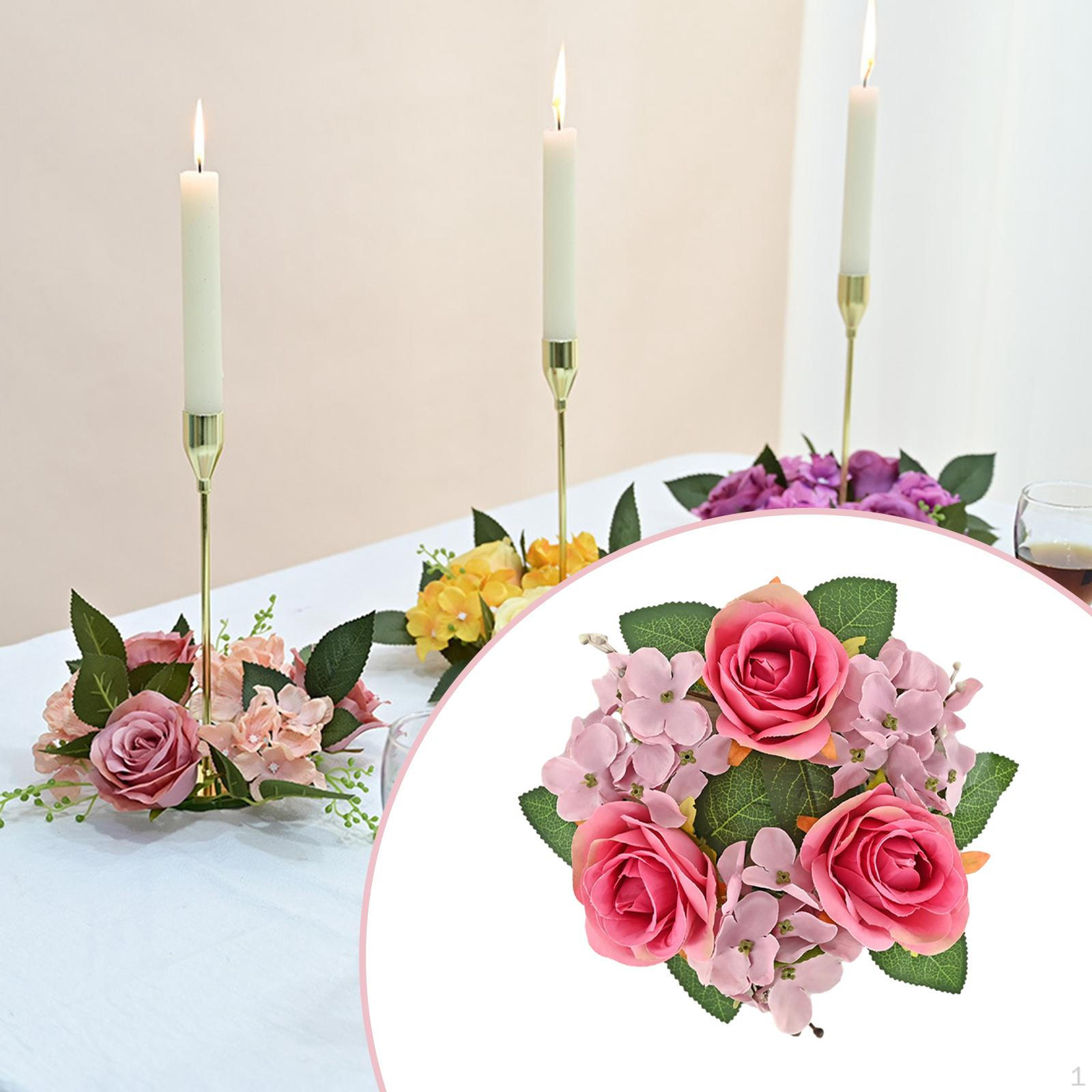 

Кольцо-свеча венок из искусственных роз, мини-венки, подставка для столба, гирлянда в стиле бохо для