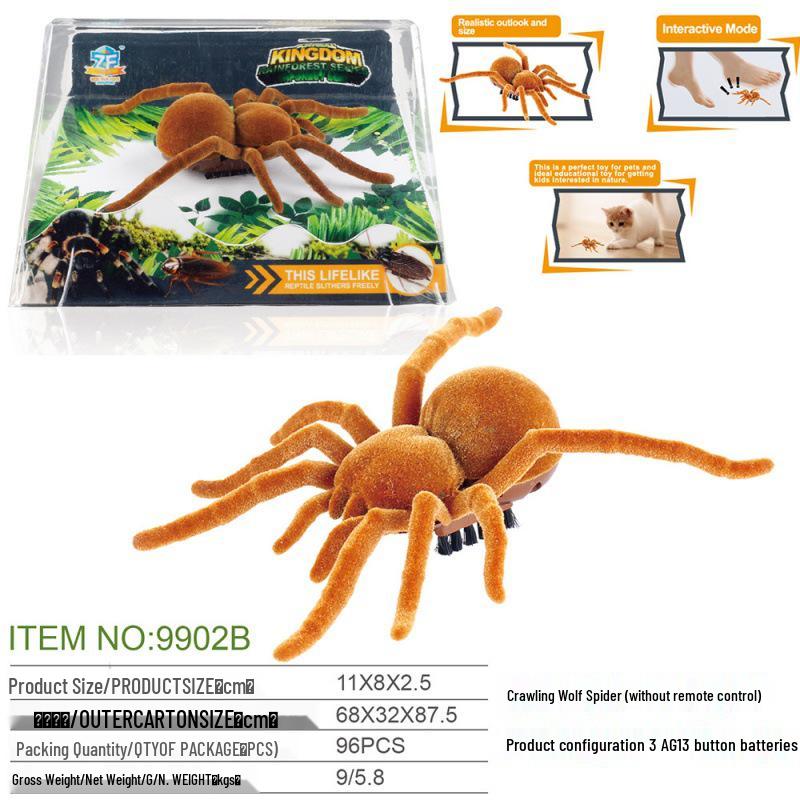 Infrared Remote Control Tarantula Halloween Prank Toy - Realistic Crawling Spider with Sticky Hair