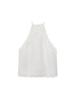 Retro Häkelspitze Besatz Leinen Neckholder Top