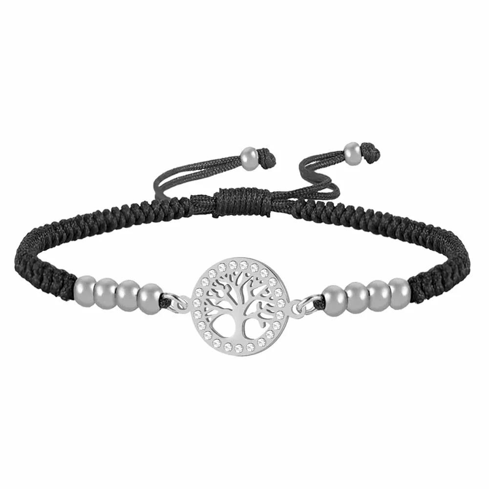 Couple Bracelets Simple Design Korean Hip Hop Diamond Tree Charm Hand Jewelry