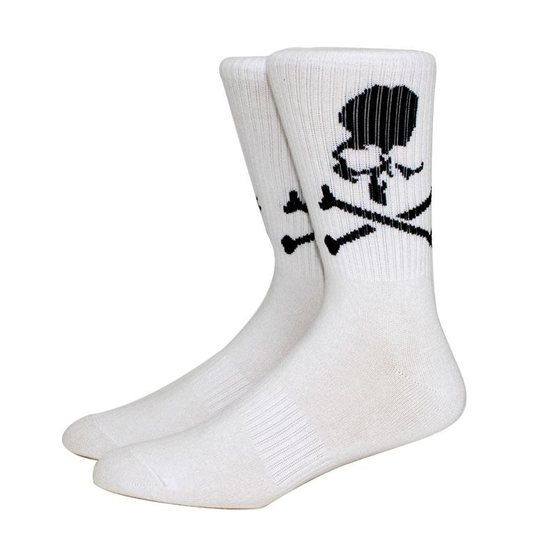 New Fashion Men Socks Cotton White Black Socks Women Skateboard Socks Creative Halloween Bone Long Socks Basketball Socks
