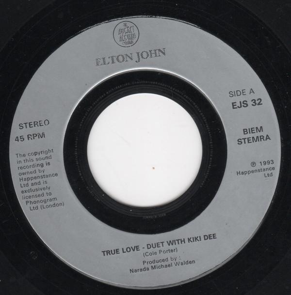 

7inch Record ELTON JOHN True Love EJS32 ROCKET RECORD C 1993 UK Rock Used