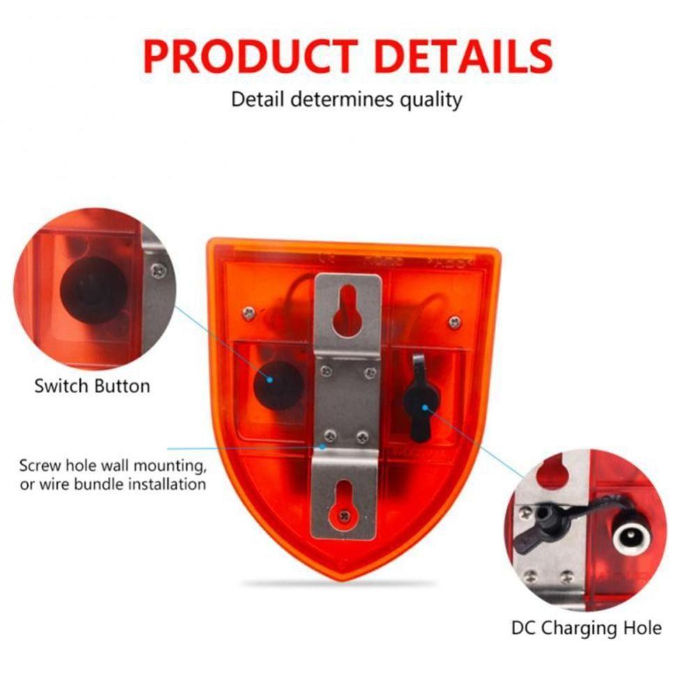 Waterproof Solar Alarm Multifunctional Security Alarm Siren Solar Lamps  Garden Protection