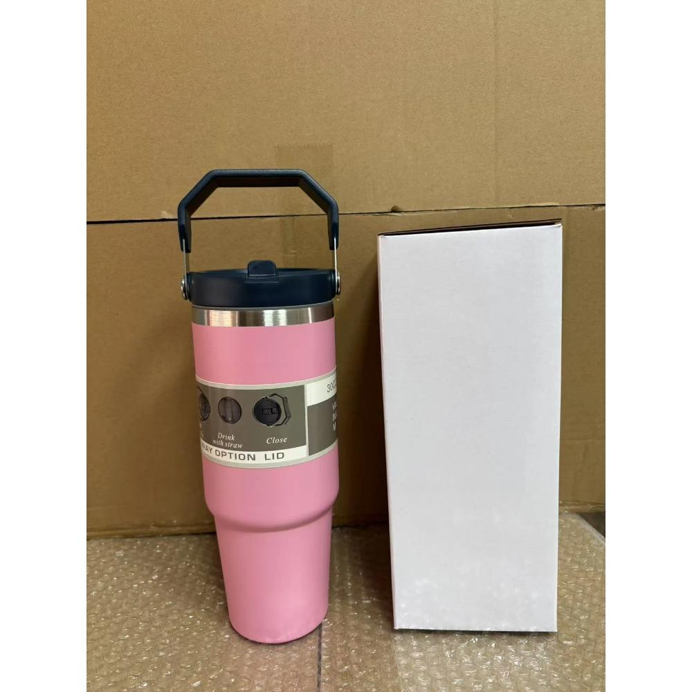 

Новый стакан H2.0 Многоцветный с ручкой и соломинкой Доступен 30 унций |Подстаканник для путешествий|Изолированная кружка из нержавеющей стали|Не содержит БФА|Кремовый 30oz розовый