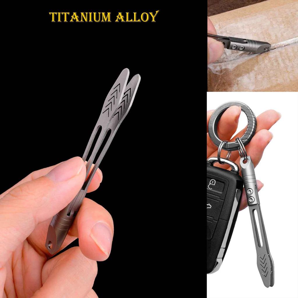NEW TC4 Titanium Mini Tweezers CNC Machining Keychain Pendant EDC Small Tool Clip Keychain Hanger Keychain FL05